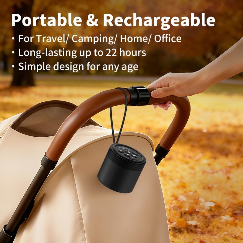 Hushing Portable Mini White Noise Machine Sound Machine with 30 Soothing Sounds for Newborn Kids Adults Rechargeable Sleep Brown Noise Machine with 4 Timers Memory Function for Travel Camping Home and Office - Image 4